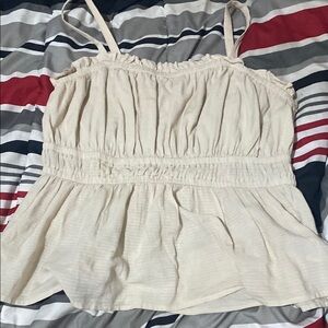 Time and Tru Cream Smocked Camisole Top